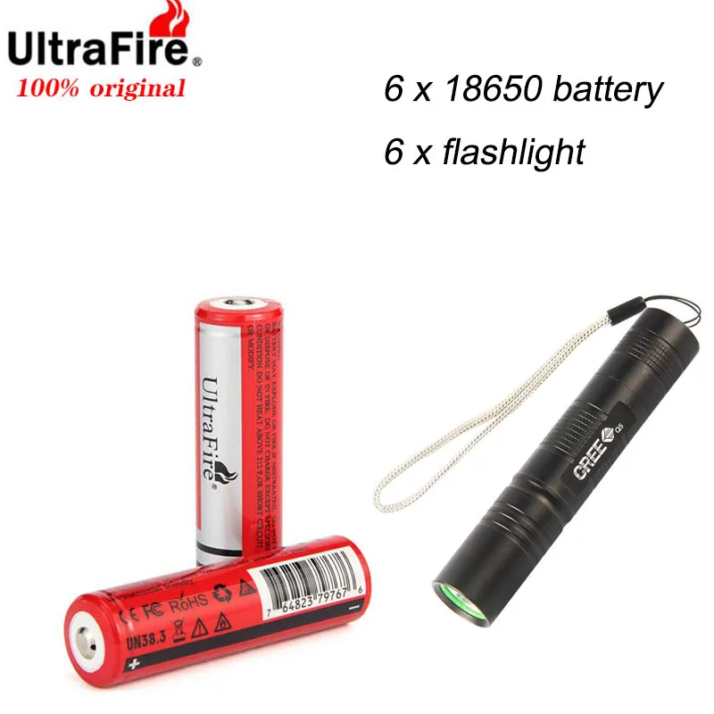Литиевая аккумуляторная батарея UltraFire 18650 2/4/6 шт. макс. 3 7 в 2600 мАч для фонарь