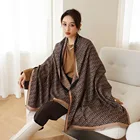 Модный женский зимний роскошный кашемировый шарф, дизайнерские шали, толстые мягкие теплые одеяла, шарфы, Женский офисный декоративный шейный платок