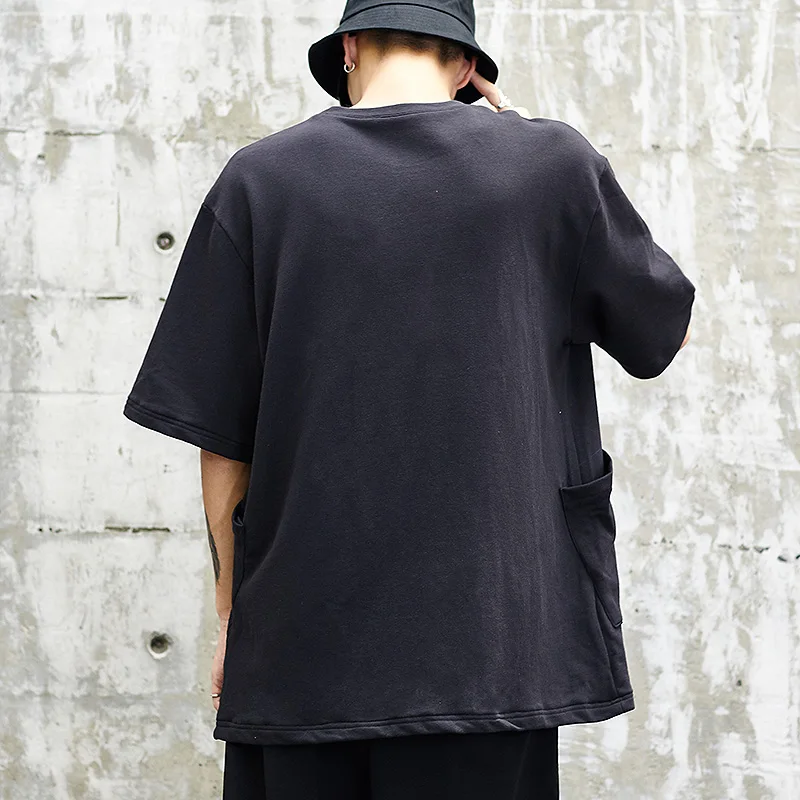 Мужская Уличная одежда в японском стиле свободные повседневные футболки с