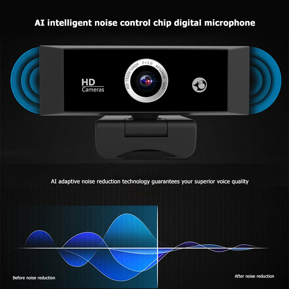 

1080P HD USB Webcam Video Conference Live Streaming Web Camera with Microphone Widescreen Video Work Home Accessories