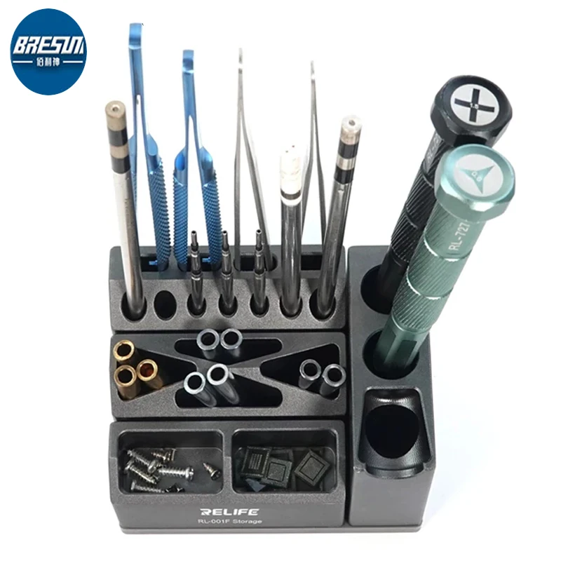 

RELIFE RL-001F Multifunctional Combination Storage Box For Mobile Phone Repairment Welding Tips Tweezers Screwdriver Storage