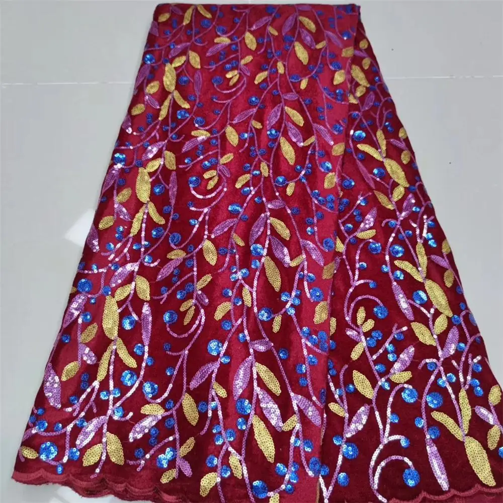 2020 New Design African Velvet Lace Fabric High Quality Nigerian French Net Fabrics For Wedding Sewing | Дом и сад