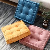 velvet seat cushion thicken square throw pillow decor sofa office chair cushion floor pleated soft futon tatami cushion home