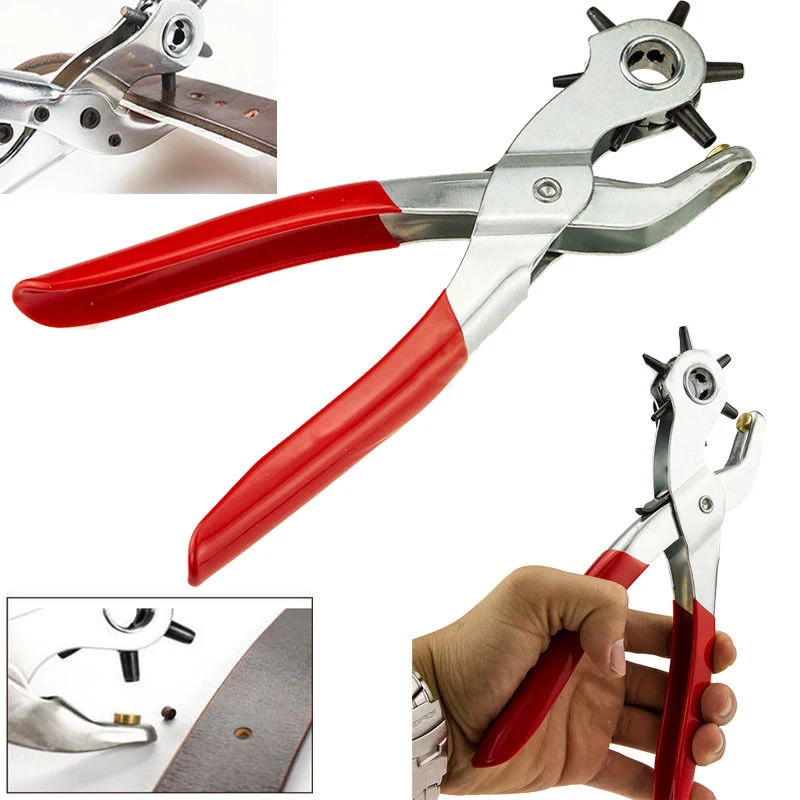 

Sewing Machine Bag Setter Tool Watchband Strap Leather Belt Hole Punch Plier Eyelet Puncher Revolve Household leathercraft