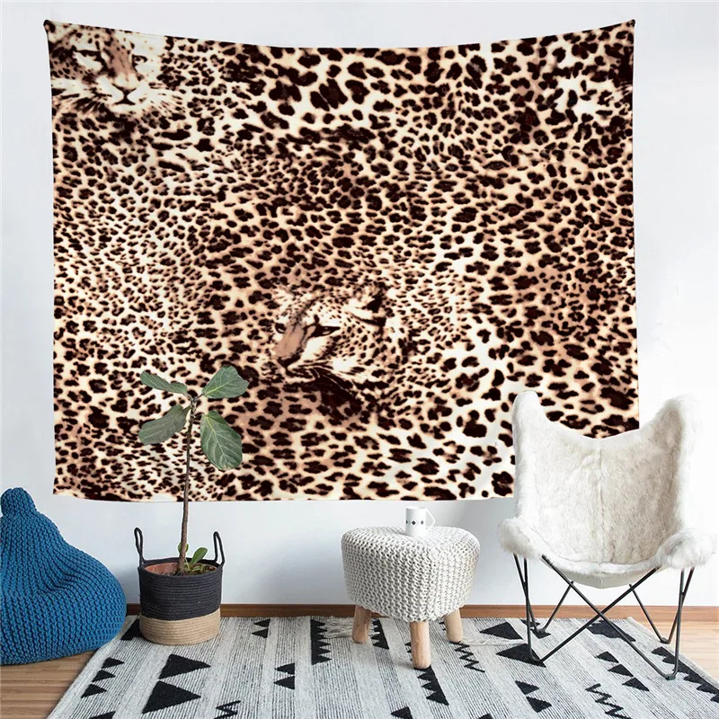 Украшение для гостиной с леопардовым и принтом настенный гобелен коврик йоги