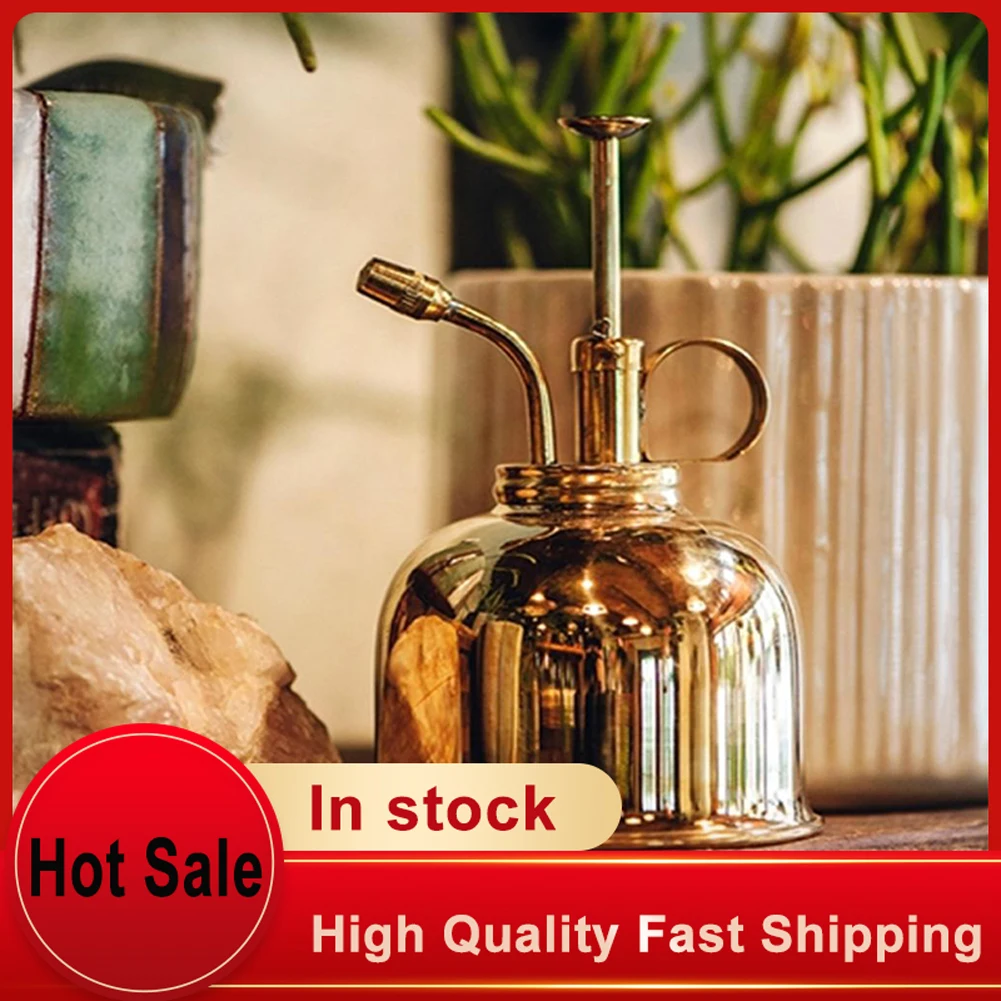 

English-Style Water Bottle Type Vintage Brass Succulent Plants Small Gold Gardening Head Water Handheld Bottle Type Wild Sprayer