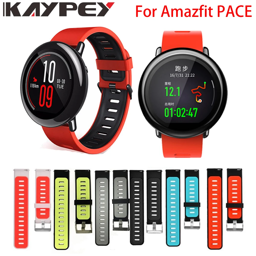 Ремешок силиконовый для смарт часов Xiaomi Huami Amazfit PACE Stratos 2 2S GTR 47 мм 22