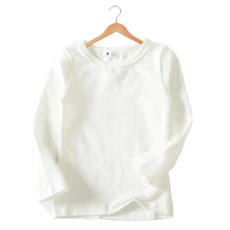 beige white Новинка года, осенне-зимние топы с длинными рукавами для маленьких мальчиков и девочек, топы унисекс в Корейском стиле для маленьких мальчиков и девочек, футболка для младенцев, LZ113 - Цвет: beige white