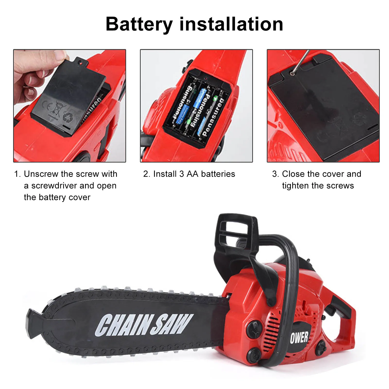 Kids Electric Chainsaw Toy Simulation Construction Tool Model with Realistic Sound Toys for Children Christmas Birthday Gift | Игрушки и