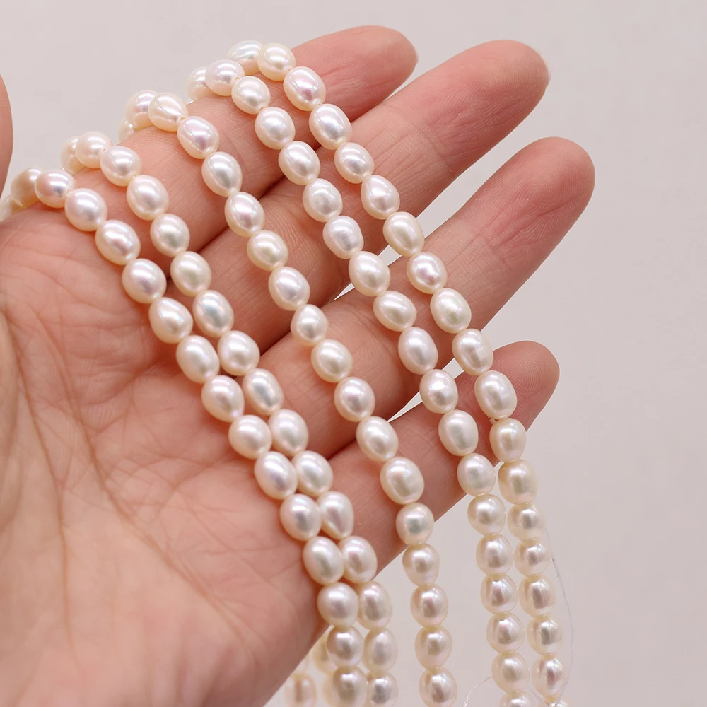 

Натуральный пресноводный жемчуг 5-5,5 мм, бисероплетение, настоящий жемчуг в форме риса для поделок, браслетов, ожерелий, ювелирных изделий, н...