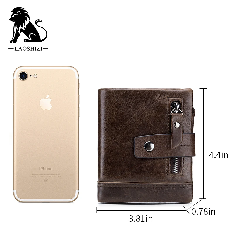 Мужской кошелек Three flod из натуральной кожи многофункциональный воловьей на