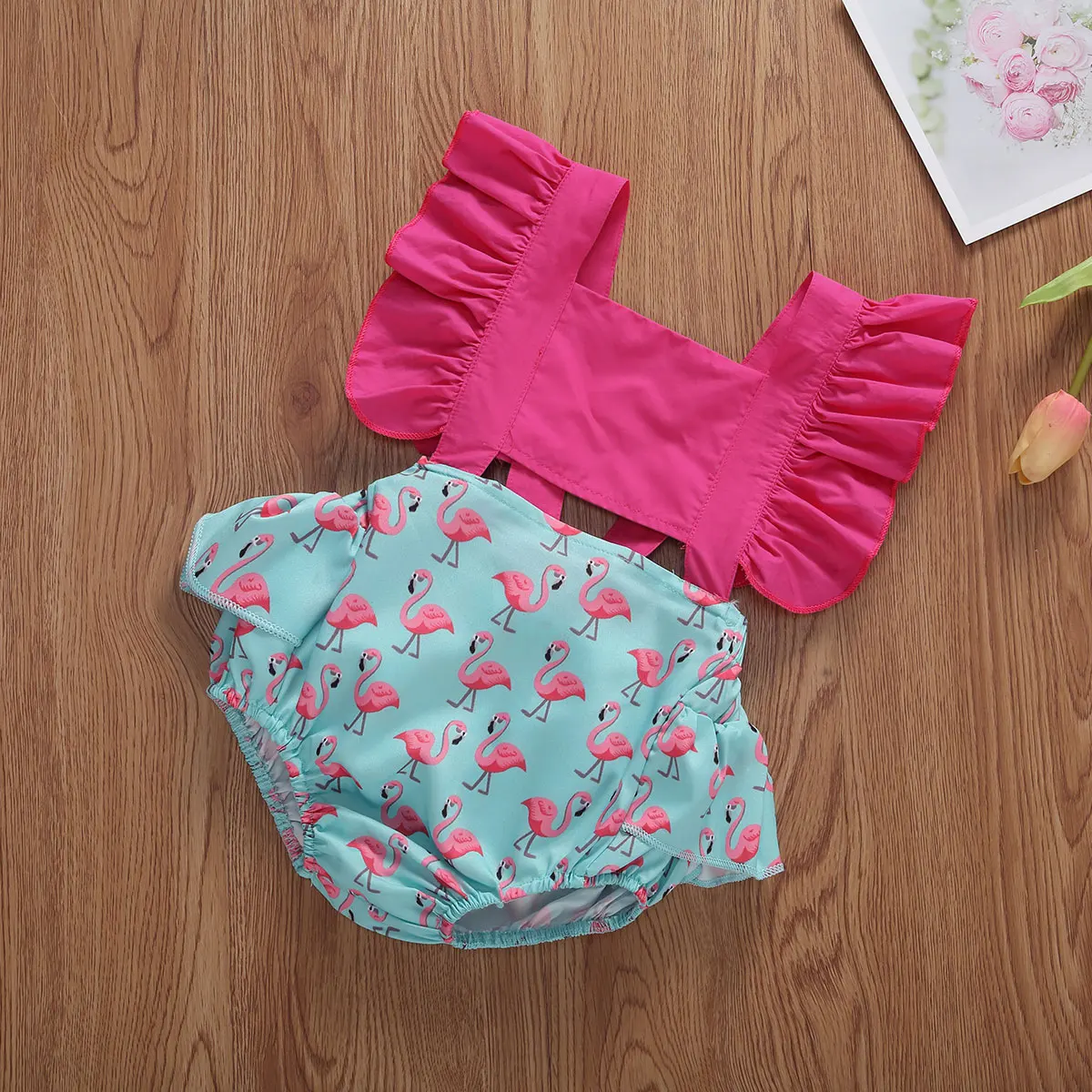 Комбинезон для мальчиков и девочек с коротким рукавом оборками | Детская одежда