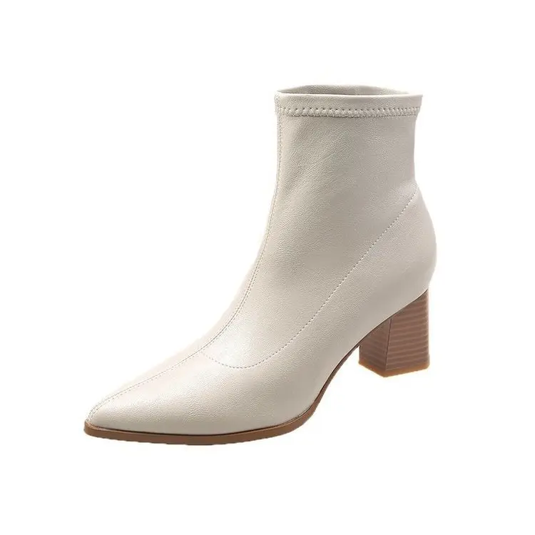 Женские ботильоны на молнии Nice из натуральной кожи с квадратным носком