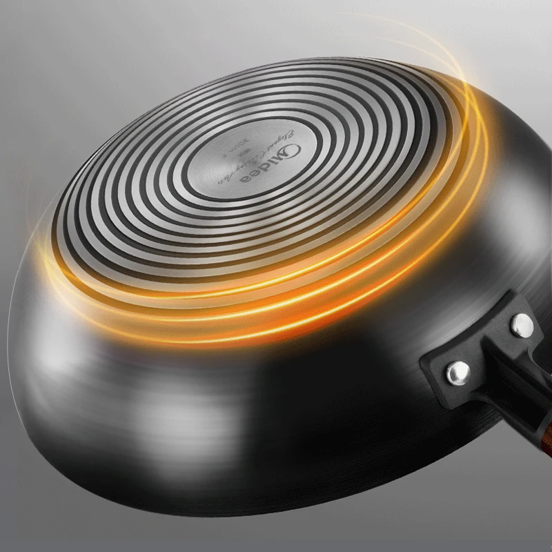 High Quality Chinese Iron Wok Traditional Handmade Iron Wok Non-stick Pan Non-coating Induction and Gas Cooker Cookware