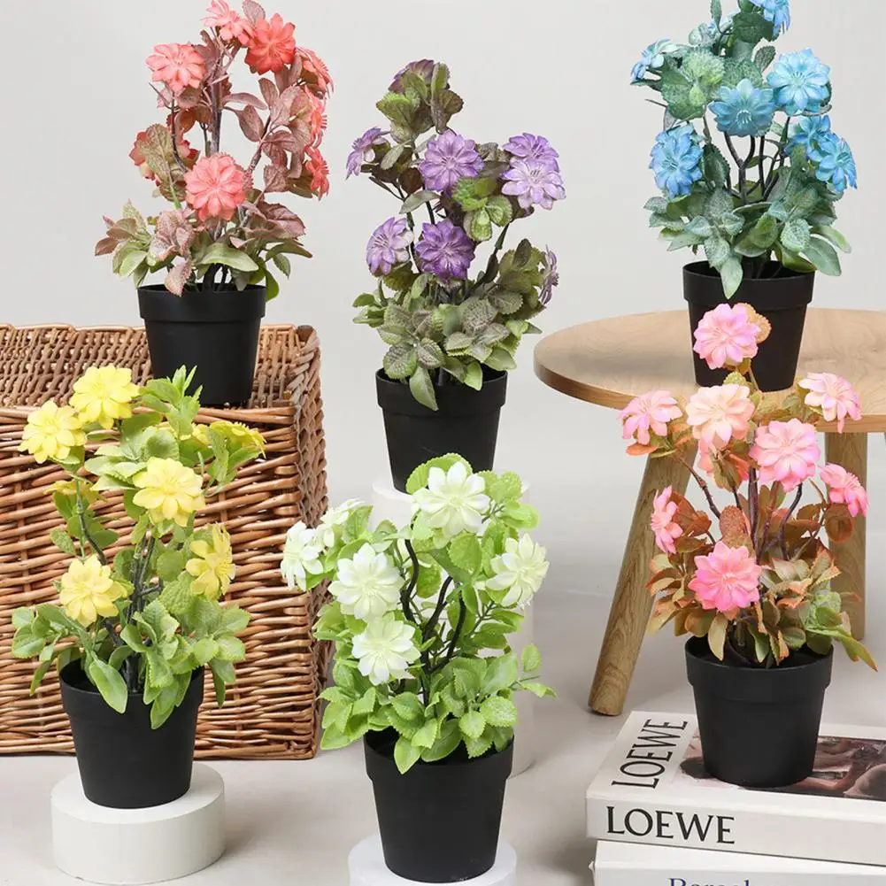 

50%HOT1Pc Clear Texture Artificial Potted Plant Fantastic Plastic Table Centerpieces Simulation Flower Home Decor
