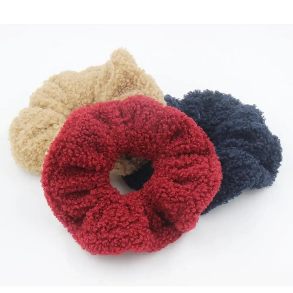 Пушистая веревка для волос из искусственного меха девочек милый плюшевый мишка