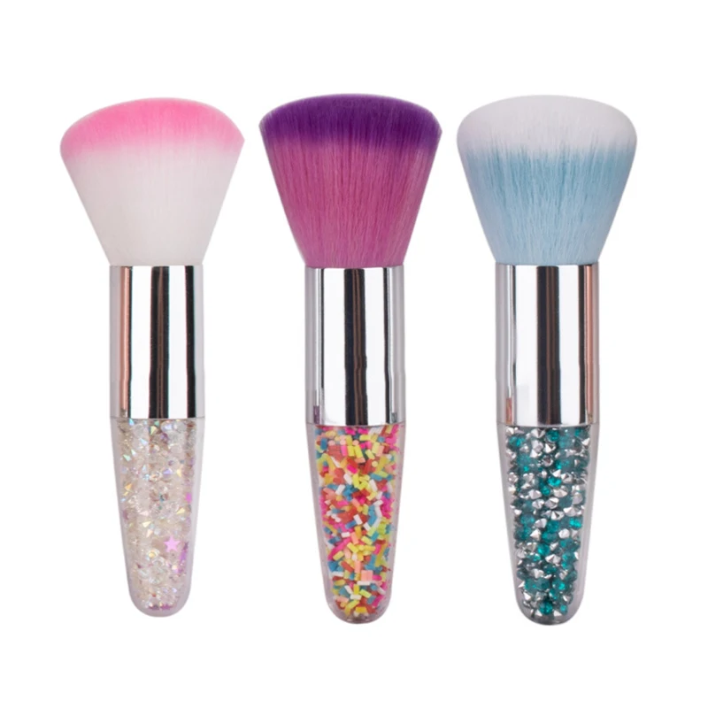 

8 Colors Soft Powder Big Blush Foundation Diamond Particle Transparent Handle Blush Makeup Brush Makeup Brush Cosmetic Tool