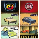 Fiat автомобиль Abarth аксессуары в стиле ретро, металлический значок, металлическая фотография, плакаты, мужская пещера, потертая шикарная