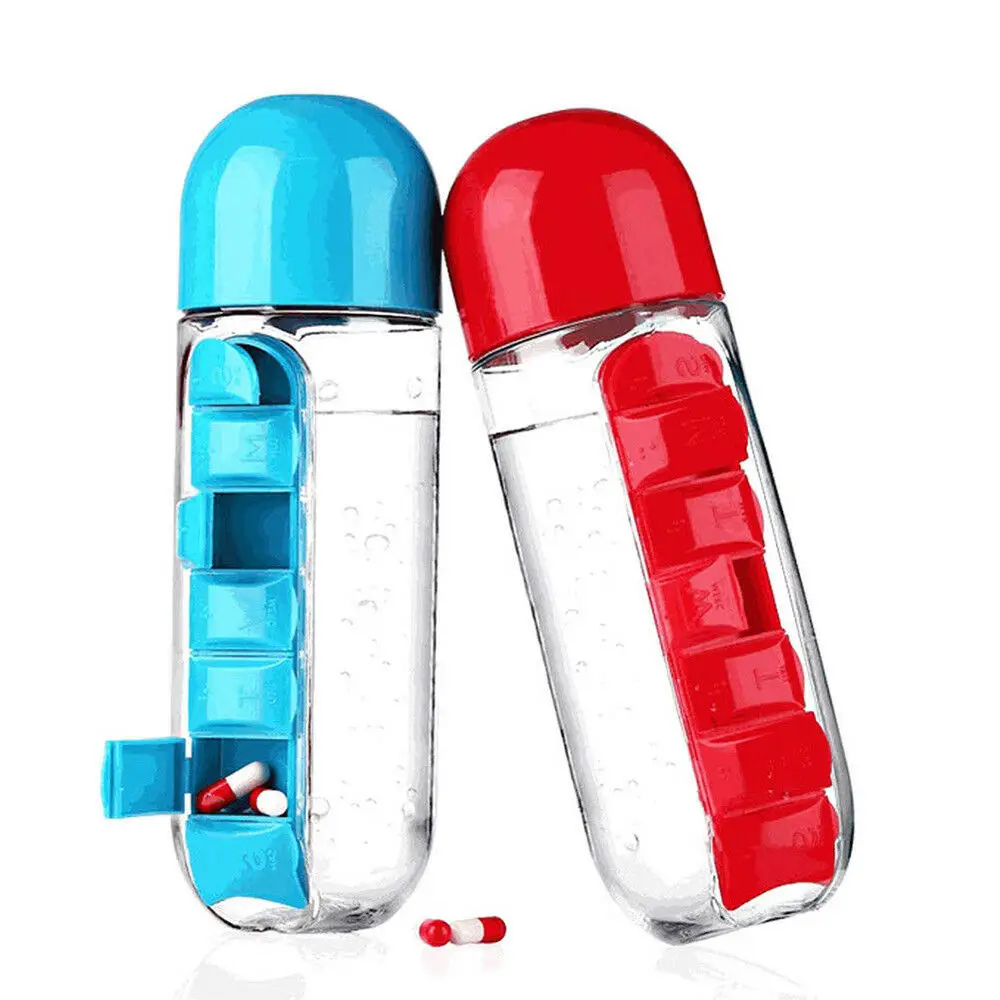 

Outdoor Sport Medicine Holder Pill Box Water Bottle Case Capsule Organizer 600ML