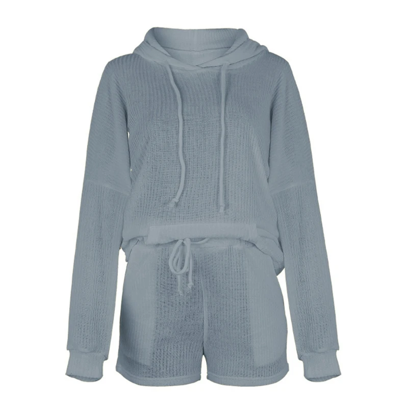Женская толстовка Пижамный костюм пуловер с длинным рукавом топы короткие штаны