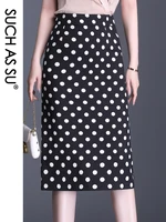 such as su quality womens office work pencil skirt high waist career package hip skirts black dot sexy slim hip s 3xl size