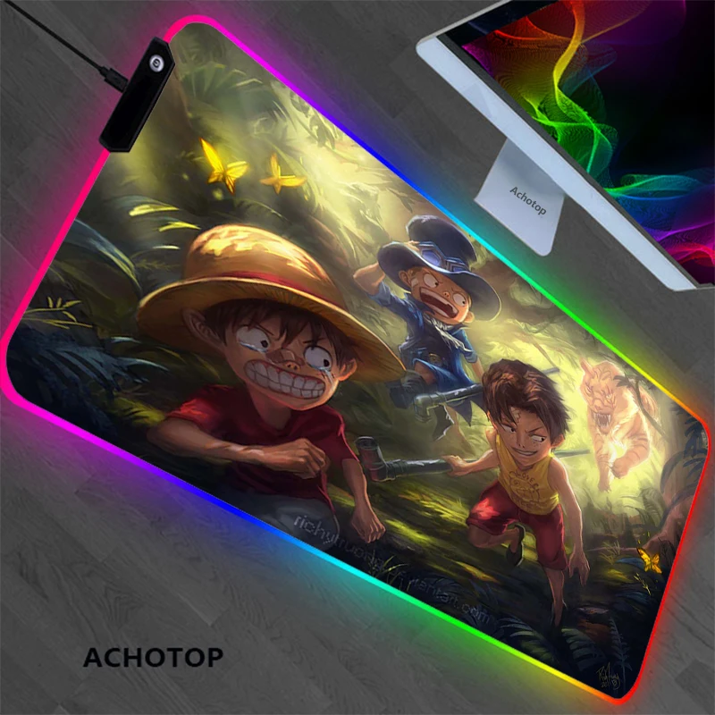 rgb one piece mouse pad fashion laptop computer mouse mat 80x30cm gaming mousepad large xl gamer desk keyboard mat with backlit free global shipping
