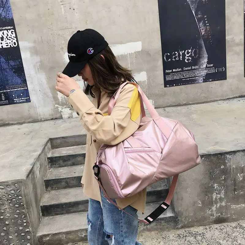 Glossy Yoga Mat Bag Fitness Lady Tote Travel Training Short-distance Large Capacity Lightweight Folding |