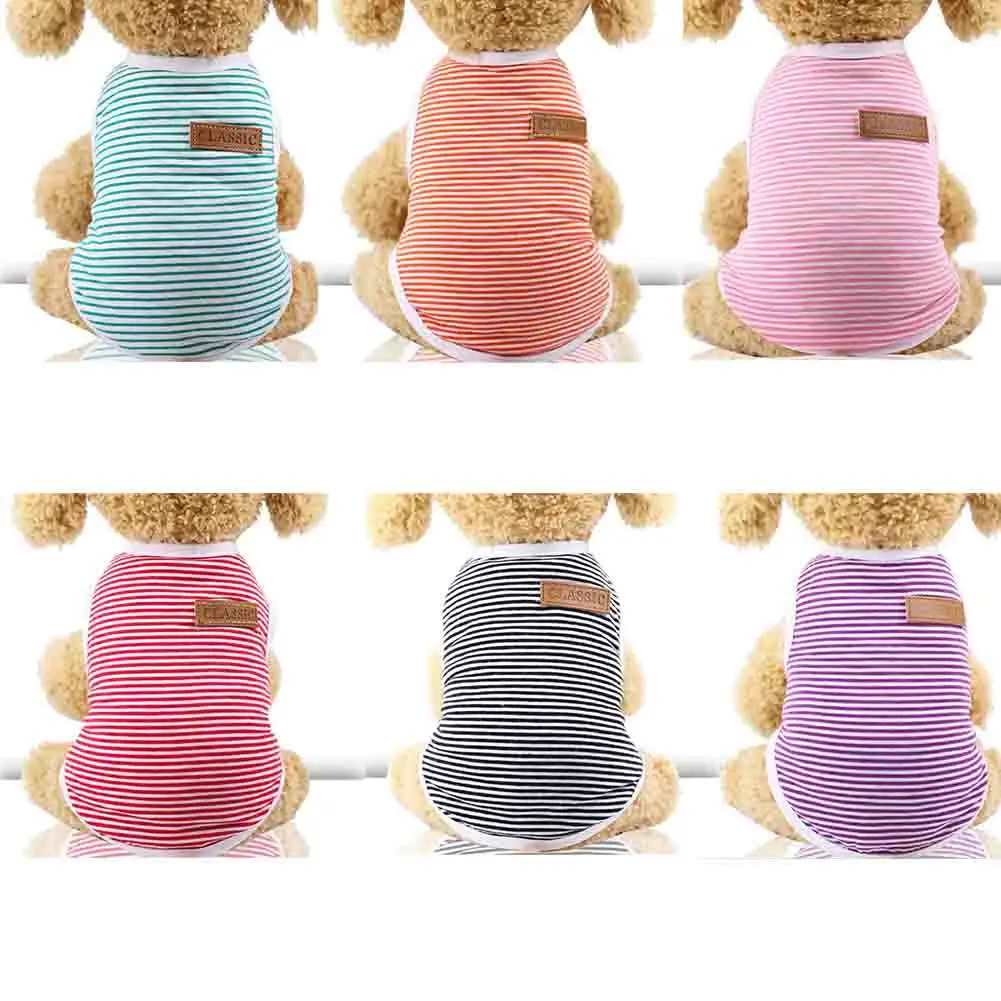 

Summer Pet Dog Clothes Cotton Striped Vest t shirt Dog Clothing for Dogs Puppy Outfit shirt Small Pet chihuahua Clothes