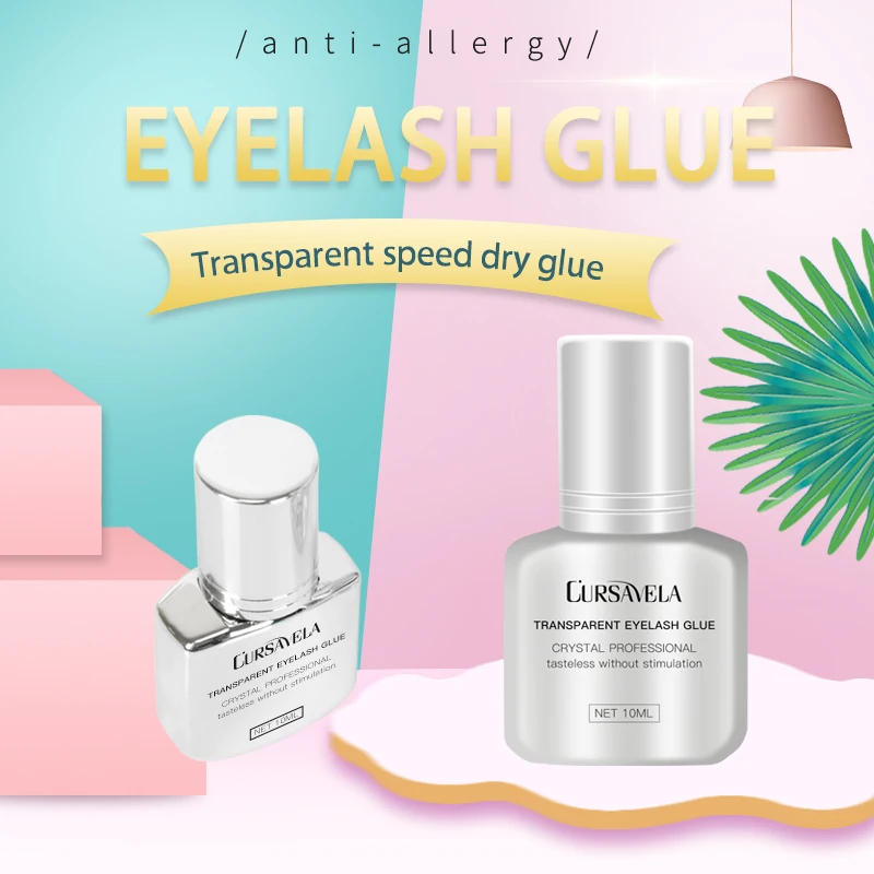 CURSAVELA Клей для наращивания ресниц прозрачный клей макияжа быстросохнущий