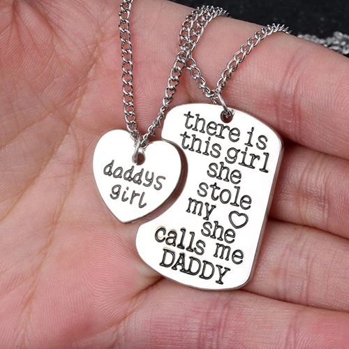 Подвеска в форме сердца для папы и девочки 2 шт./компл. семейный аксессуар