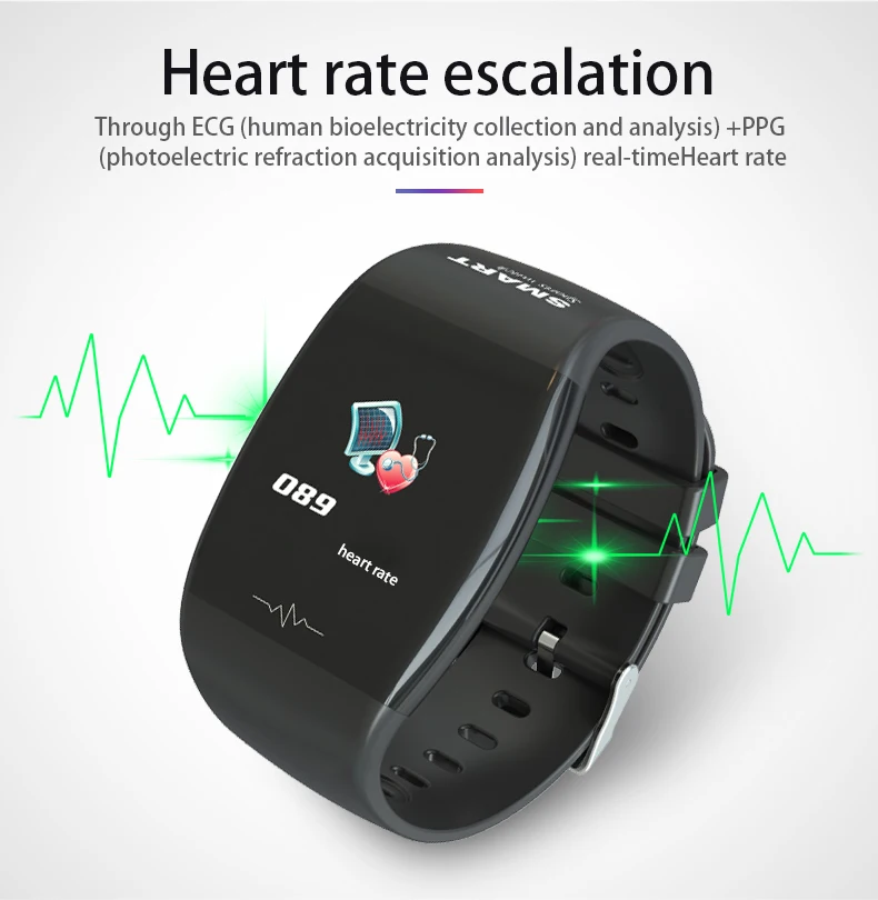 P1 динамический датчик сердечного ритма ECG анализ HRV Встроенный gps ips цветной экран