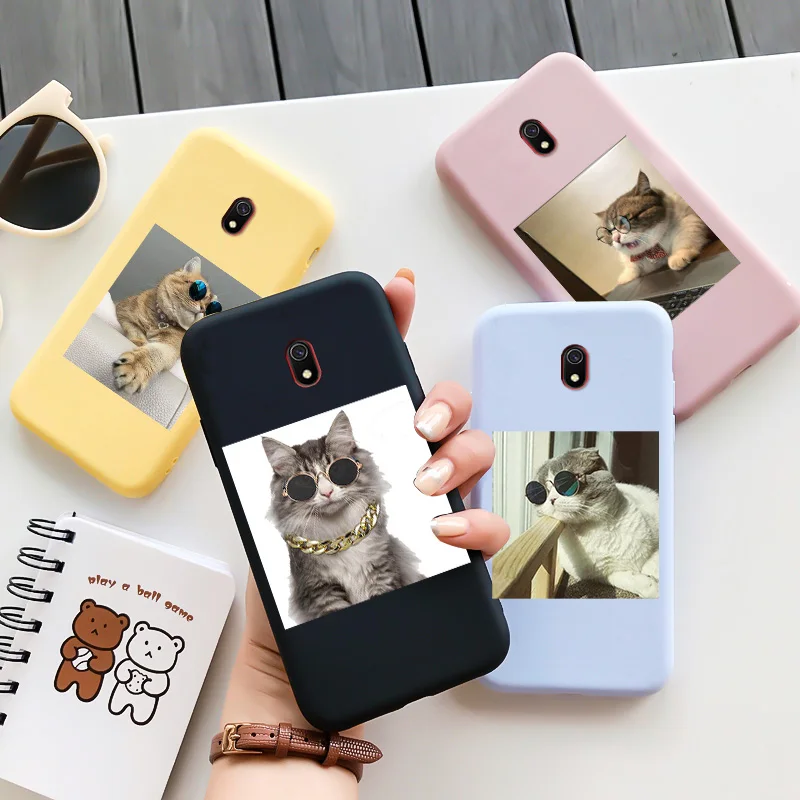 

Colorful Cute Cat Soft TPU Shell For XIAOMI Redmi 8 8A Case Matte Silicone Trend Cute Funny Shell For Redmi8 Redmi8A Case Cover