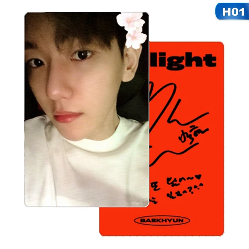 

1PCS KPOP EXO BAEKHYUN SOLO 2nd Album DELIGHT LOMO Cards New Fashion Self Made Autograph Photo Card Photocards