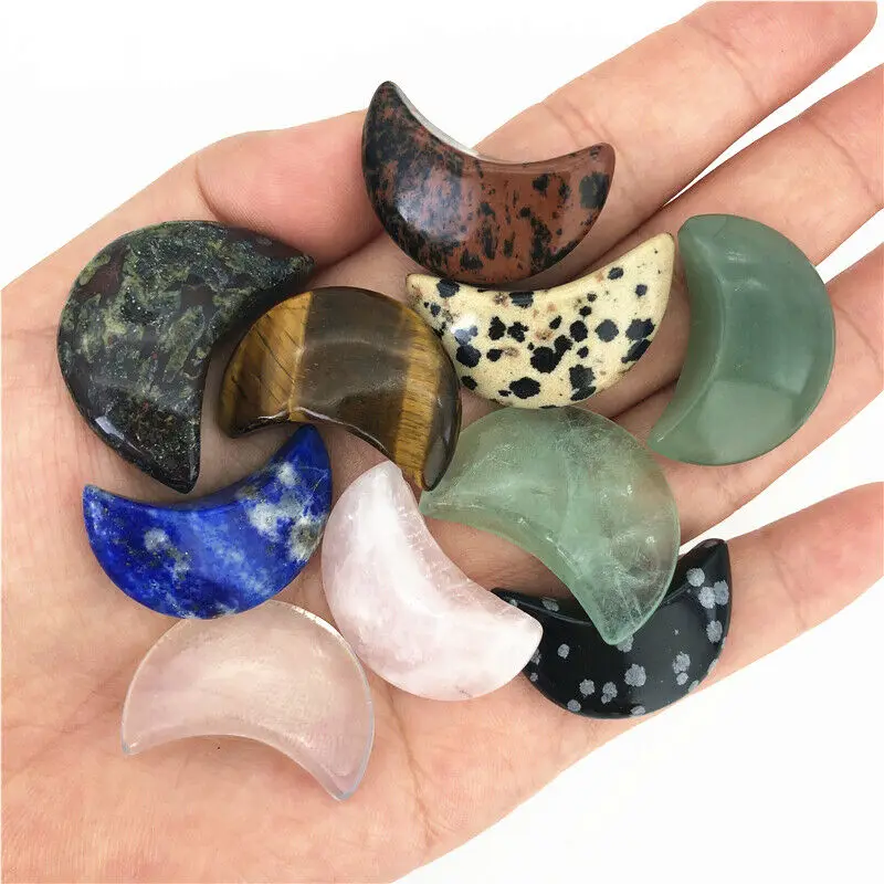 1/2 шт. натурального розового цвета с украшением в виде кристаллов Луна Тип резной