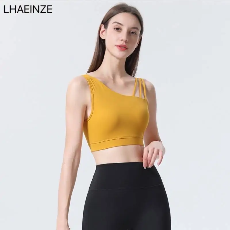 

LHAEINZE High Quality Breathable Women's Push Up Soft Yoga Bra Large Size Beautiful Sports Training Crop Top Sexy Fitness Cothes