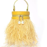 luxury trending ostrich feather bag mini sling fur bags for women fashion wedding clutch handbag for ladies