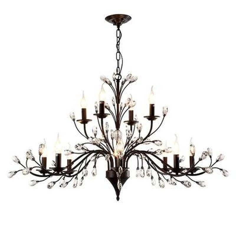 Современная роскошная дизайнерская Хрустальная черная железная светодиодная