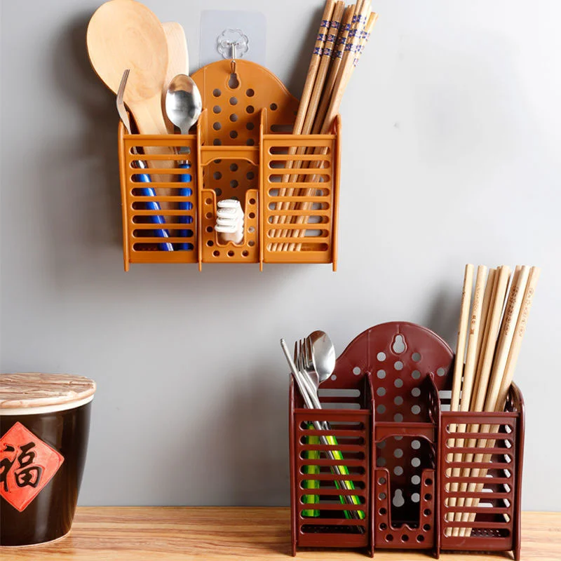 

Новая Толстая имитация дерева трехсеточная настенная клетка для палочек для еды Многофункциональная Защита от плесени, без сливов