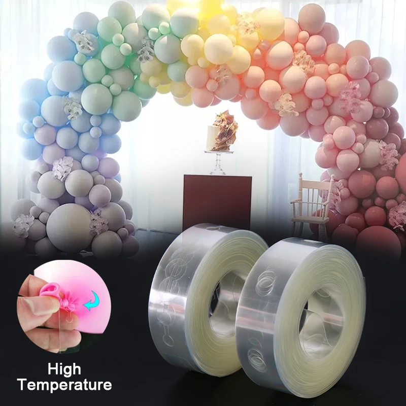 

10M Balloon Strip Arch Party Connect Chain Plastic Tape Garland String Wedding Balloon Shape Double Hole Buckle