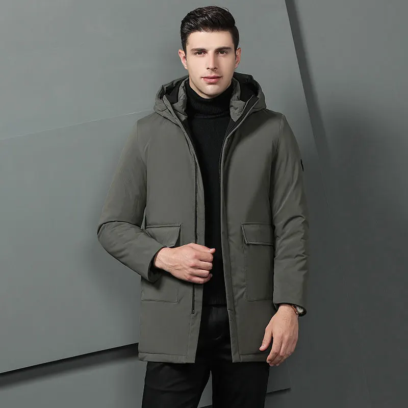 Повседневная зимняя мужская куртка-парка с капюшоном куртка для мужчин