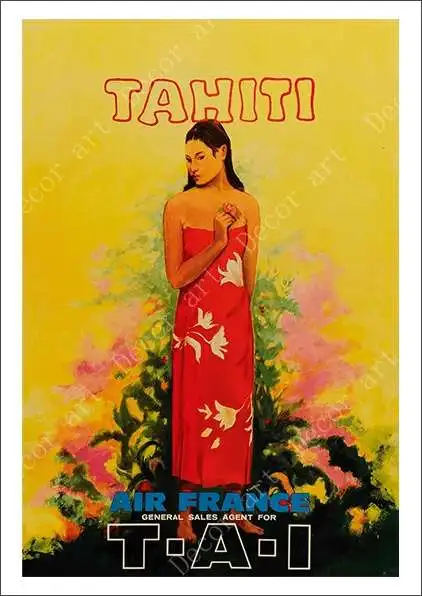 Винтажная Картина на холсте праздничный поп арт Таити винтажные настенные