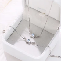 moonstone deer head elk necklace with small antlers cute necklace feminine charm pendant jewelry