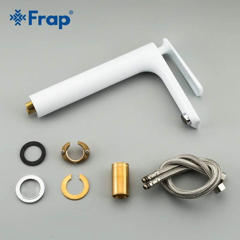 Frap смеситель для ванной комнаты креативный раковины современный белый с одним