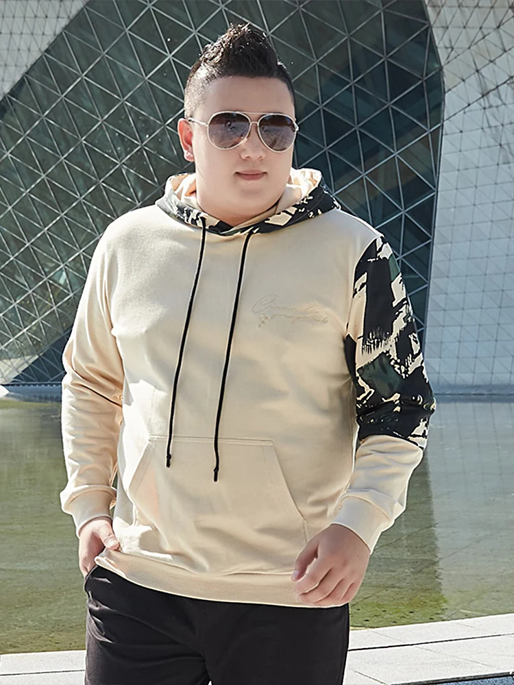 Мужские толстовки белого цвета мужские с капюшоном размера плюс длинным рукавом