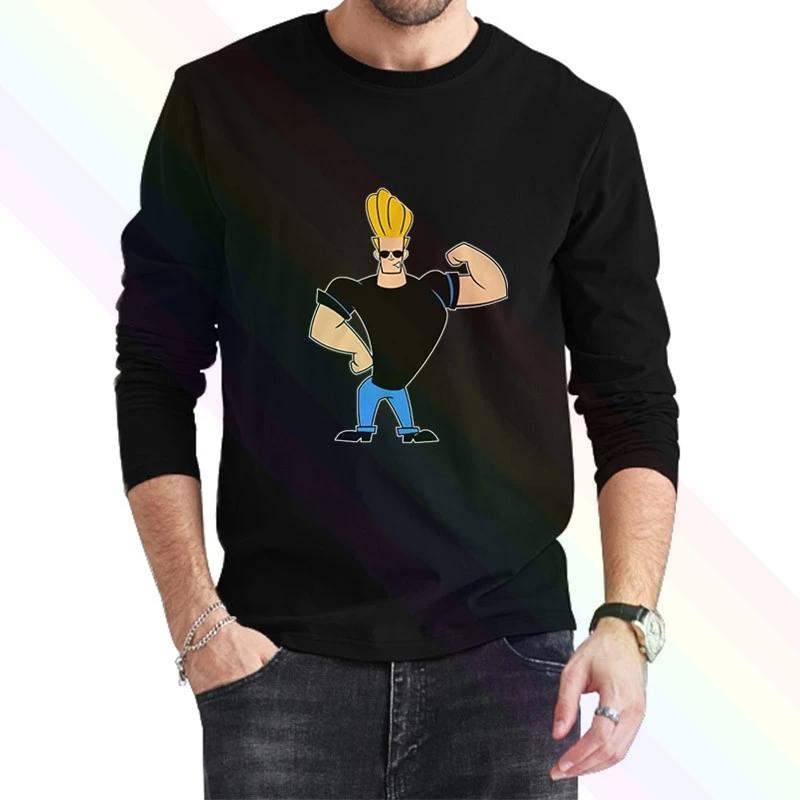 Джонни Bravo прекрасный день Логотип Классический комплект из черной кофты с