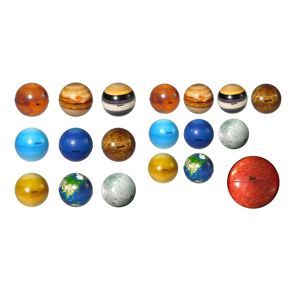 

Mini Early Educational Planet Ball Bouncy Moon Star Globe Universe Model Kid Galaxy Cognition Elastic Sponge Toy Gift 1set