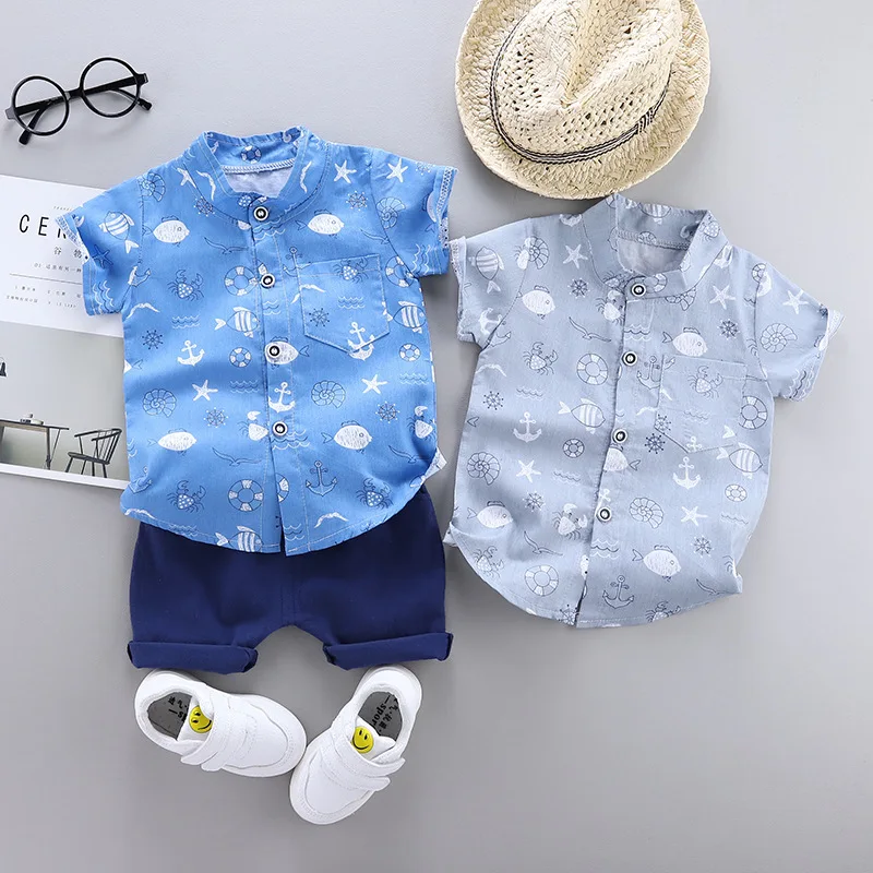 

Children's Clothing 2020 Summer New Children's Clothing Korean Boys' Baby Children's Suit Shirt Short Sleeve Set Fashion