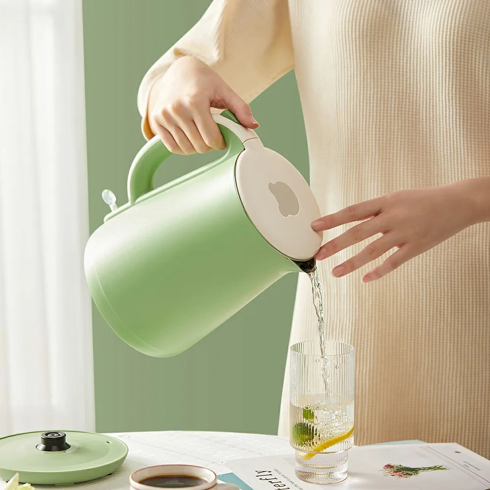 Зеленый чайник электрический для воды отеля Индукционная электроника кухонная