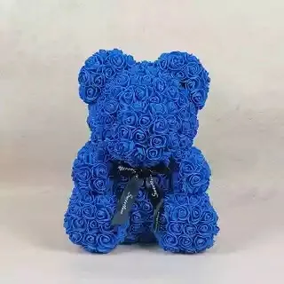 Deep blue Дропшиппинг 25 см/40 см Мишка Тедди роза искусственный цветок «Роза» медведя рождественские украшения для дома подарки на день Святого Валентина - Цвет: Deep blue