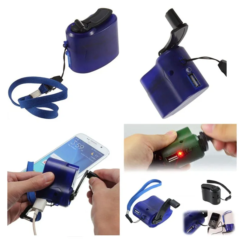 1 шт. аварийное зарядное устройство для сотового телефона USB с рукояткой